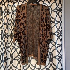 Leopard open cardigan